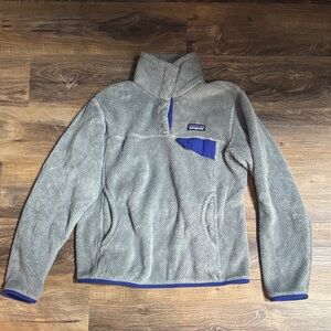 Patagonia Gray and purple Fleece Pullover